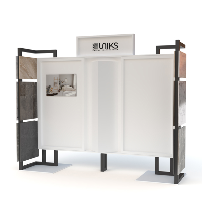 Porcelain brick rack against wall